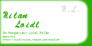milan loidl business card