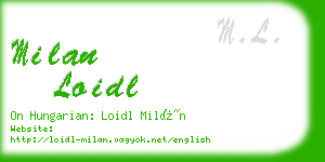 milan loidl business card